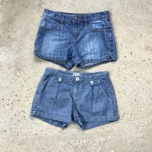GUC LOT OF 2 GAP GIRLS DENIM SHORTS SIZE 12